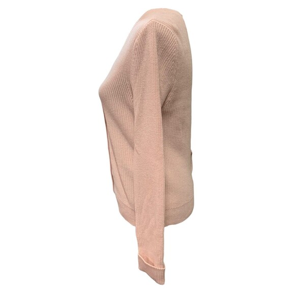 CABI Eliza Lace Up Light Pink Sweater Cardigan Size Medium Style 3357 V Neck - Picture 7 of 14